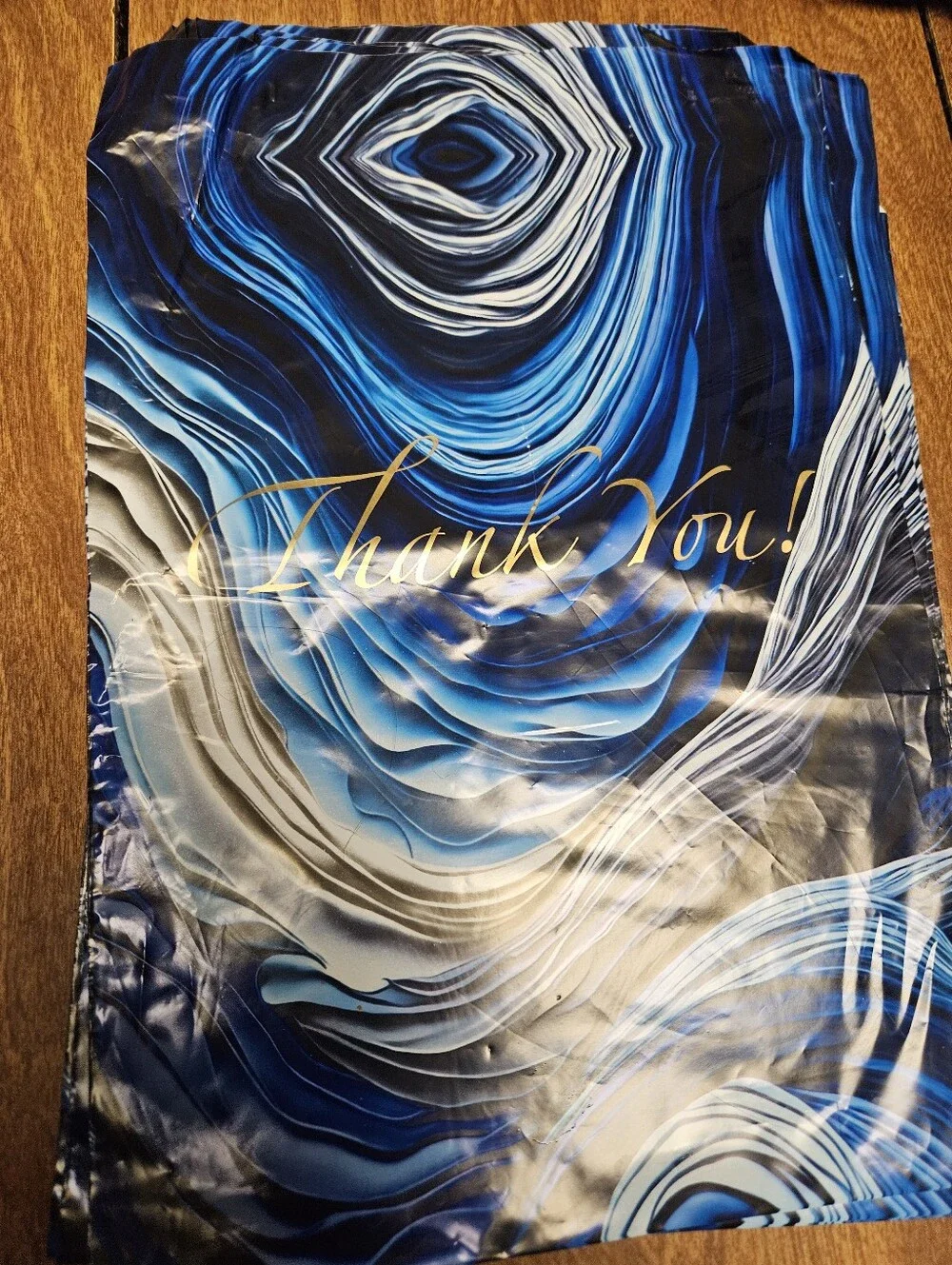 Blue Swirl Thank You Polymailer Bags